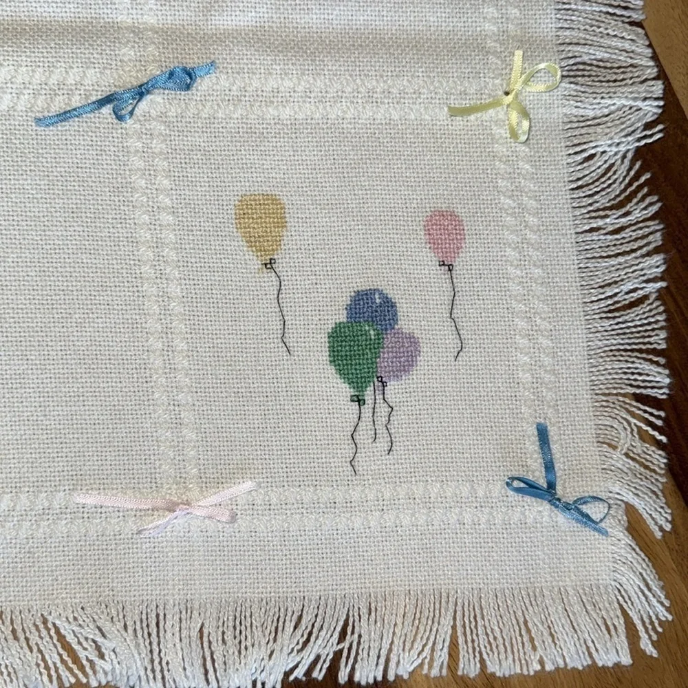 Hand Crafted Cross Stitch Baby Afghan